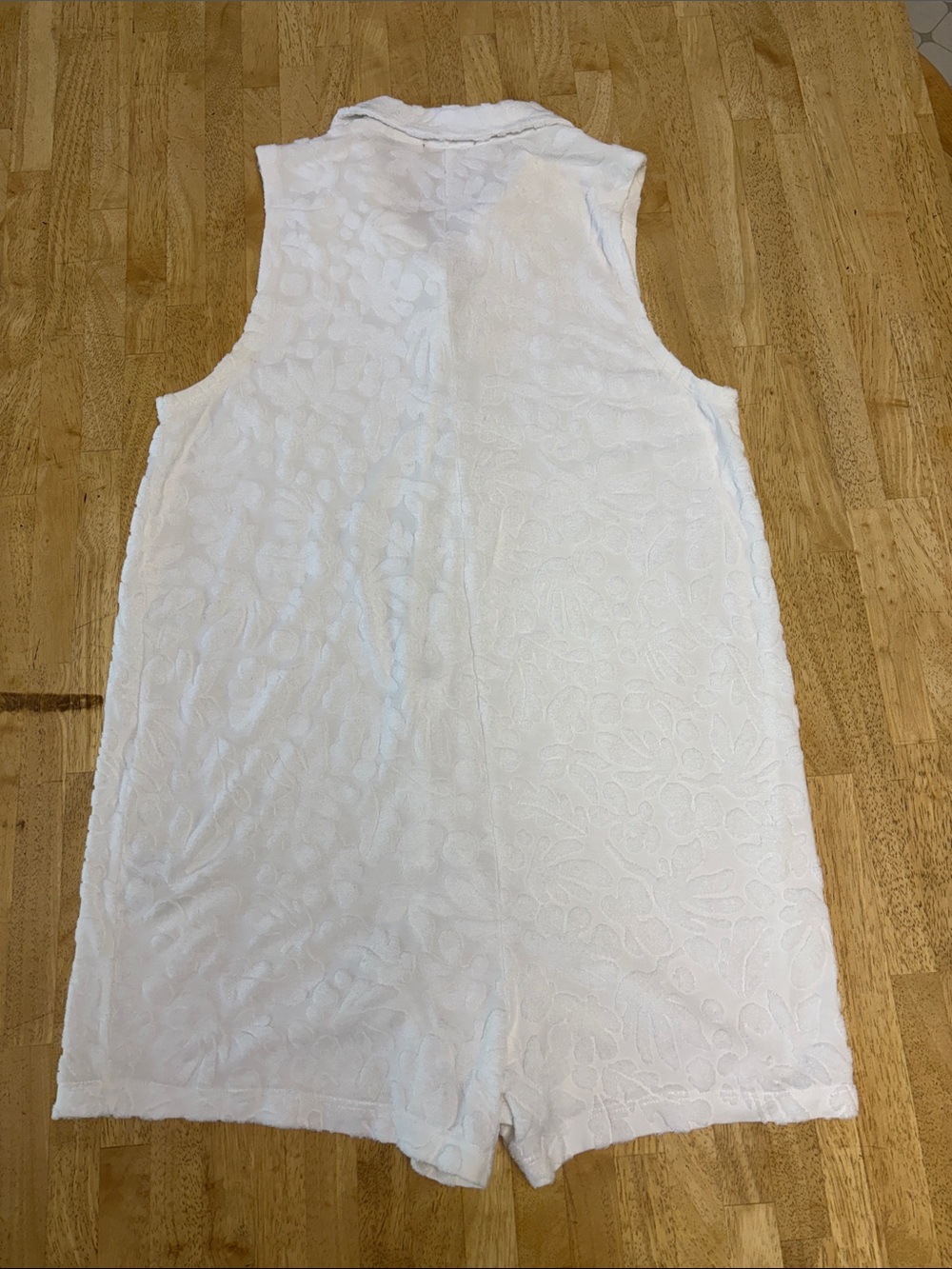 EUC Z Supply Cabo Terry Romper Swim Coverup White Shell Tonal Floral Size S - Picture 5 of 5
